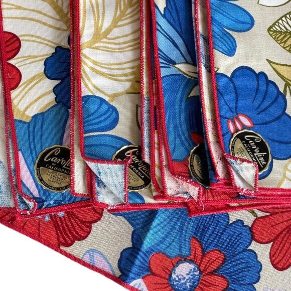 CaroLine of California 100% Cotton Tropical Fabric Napkins Bright Floral, 10 - Picture 6 of 6